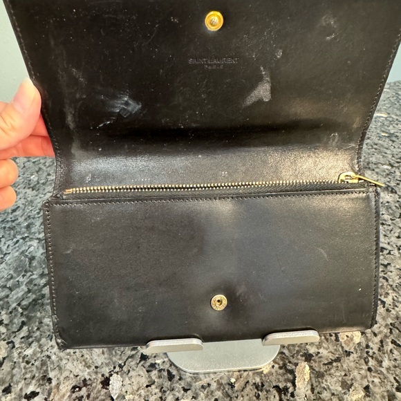 Saint Laurent Paris Black Leather Flap Wallet Made in Italy - Picture 4 of 11